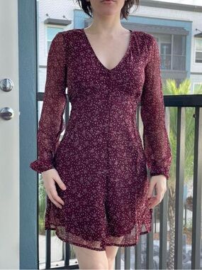 Abercrombie & Fitch Floral Cottagecore Long Sleeve Dress